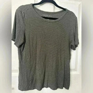 American Eagle Soft and Sexy Green & White Striped Short Sleeve Tee Shirt large